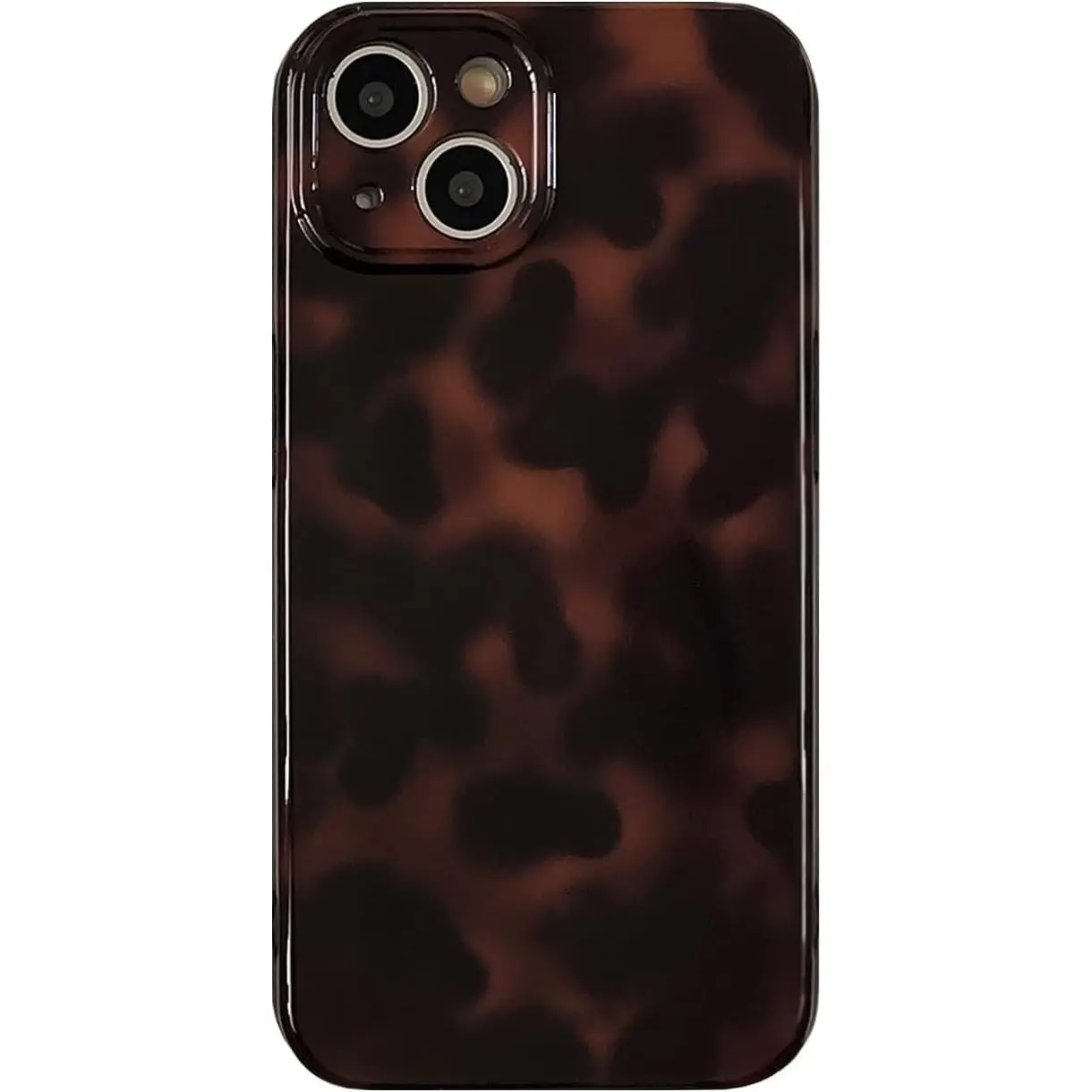 iPhone 14 6.1in Durable Slim Fit Smartphone Case - Aesthetic Tortoiseshell, Retro Leopard Print Brown Cover with Full Camera Protection, Mobile Phone Accessory