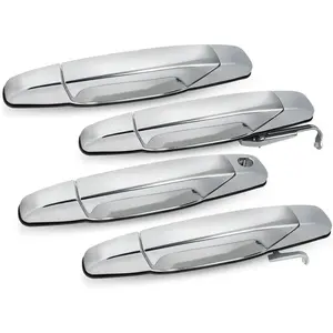 Exterior Chrome Door Handle 4 PCS Front Rear Driver & Passenger Compatible with 2007-2014 Cadillac Escalade Chevy Avalanche Silverado GMC Sierra Yukon Replaces 22738722 22738721 20828258