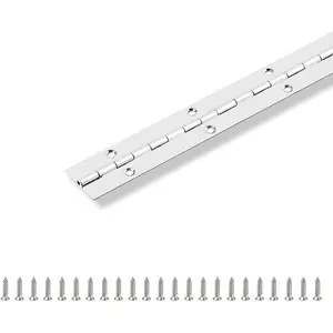 Piano Hinge 36" x 1" Stainless Steel Continuous & Piano Hinge Heavy Duty Piano Hinges, 0.04" Leaf Thickness, 0.5" Knuckle Length, Screw Included