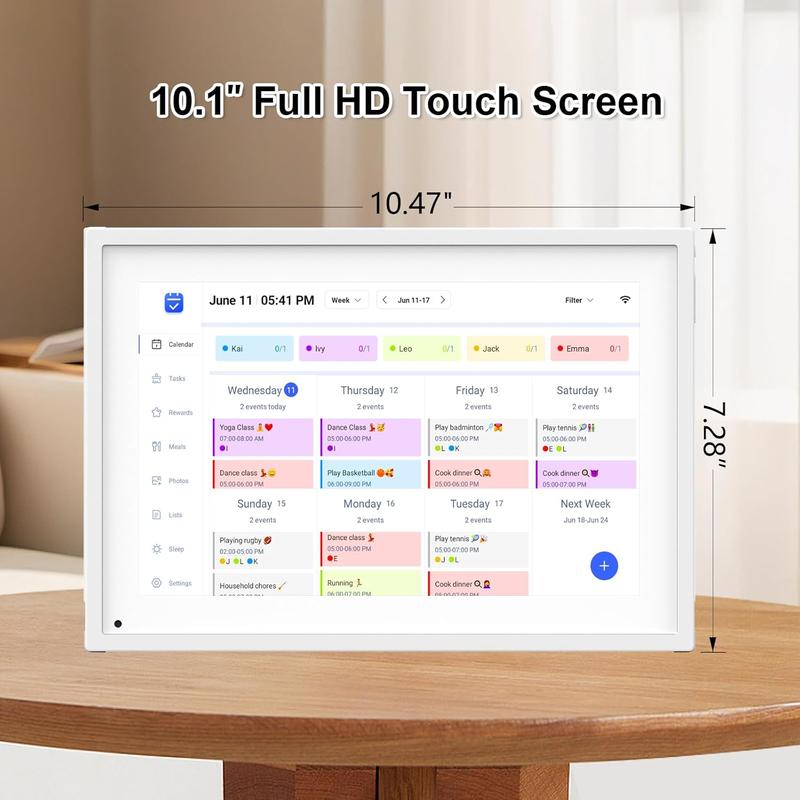 10.1 inch Digital Calendar & Chore Chart, Smart Touchscreen Display for Family Schedules, Hearth Display Family Planner, Digital Photo Frame, Great for Organizing Your 2025 Calendar
