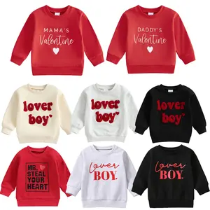 Toddler Infant Baby Girl Boy Valentines Day Outfit Daddys/Mamas Valentine Sweatshirt Lover Boy Oversized Shirt Spring Clothes