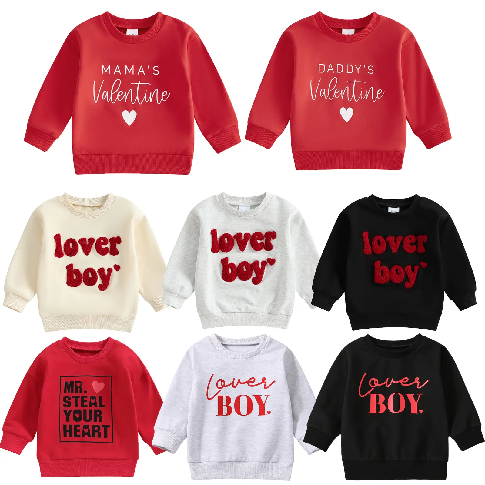 Toddler Infant Baby Girl Boy Valentines Day Outfit Daddys/Mamas Valentine Sweatshirt Lover Boy Oversized Shirt Spring Clothes