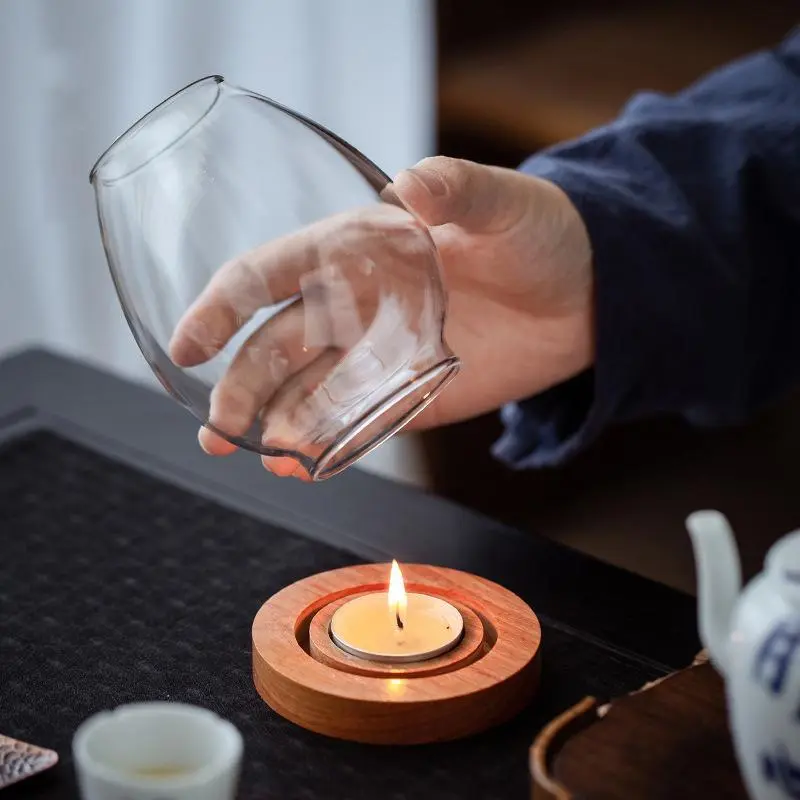 SoulSpacer Transparent Glass Candlestick Holder - Chinese-Style Windproof Zen Vintage Candle Holder for Table Centerpiece, Romantic Candlelight Dinners, Living Room Home Decor, Candle Holders For Table Centerpiece