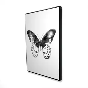 360 Stand Black Butterfly Motif Framed Art - 24x36 in. Artistic Nature Wall Print, Insect Theme Decoration for Home Rooms, Artwork