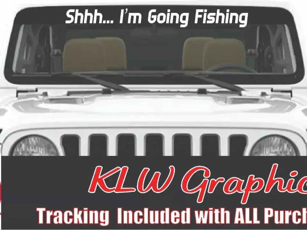 Shhh I'm Going Fishing Banner Decal Sticker Car Truck Fish Boat Pole Bait Lake River