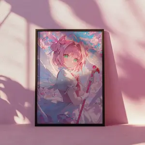 Sakura Kinomoto Art Print Cardcaptor Sakura Anime Poster Kawaii Decor Otaku Gift Japanese Wall Art Aesthetic Room Decor Clow