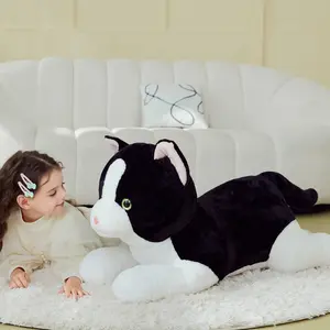 IKASA Giant Cat Tuxedo Stuffed Animal Plush Toy,Big Large Jumbo Soft Toys,30" Cute Huge Size Fluffy Plushy Fat Oversized Plushie,Gifts for Kids