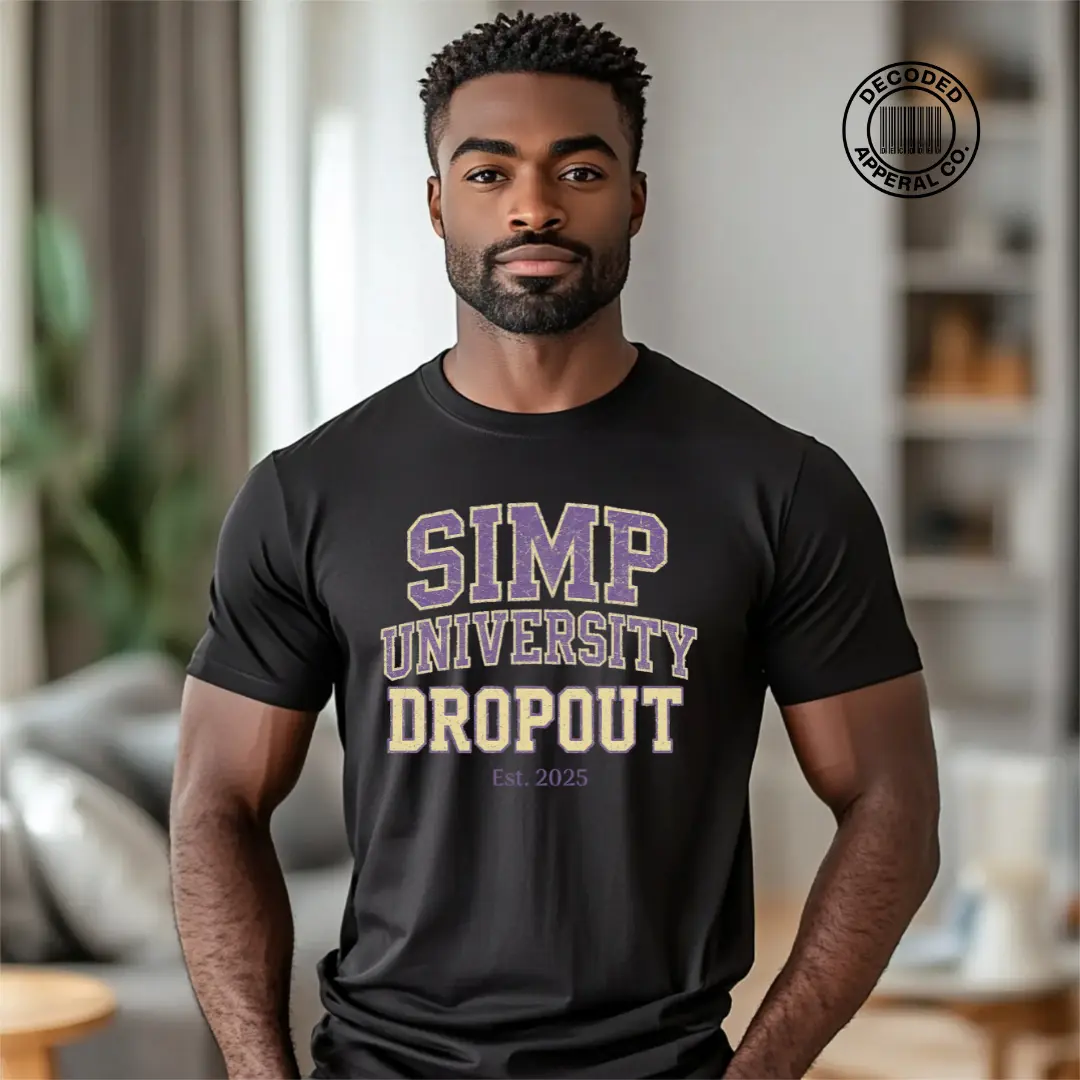 SIMP University Dropout T-Shirt - Medium Size - Funny Varsity Graphic Tee - Unisex Streetwear - Comfortable & Durable - Est. 2025 Design - Perfect Gag Gift - Casual Cotton Top