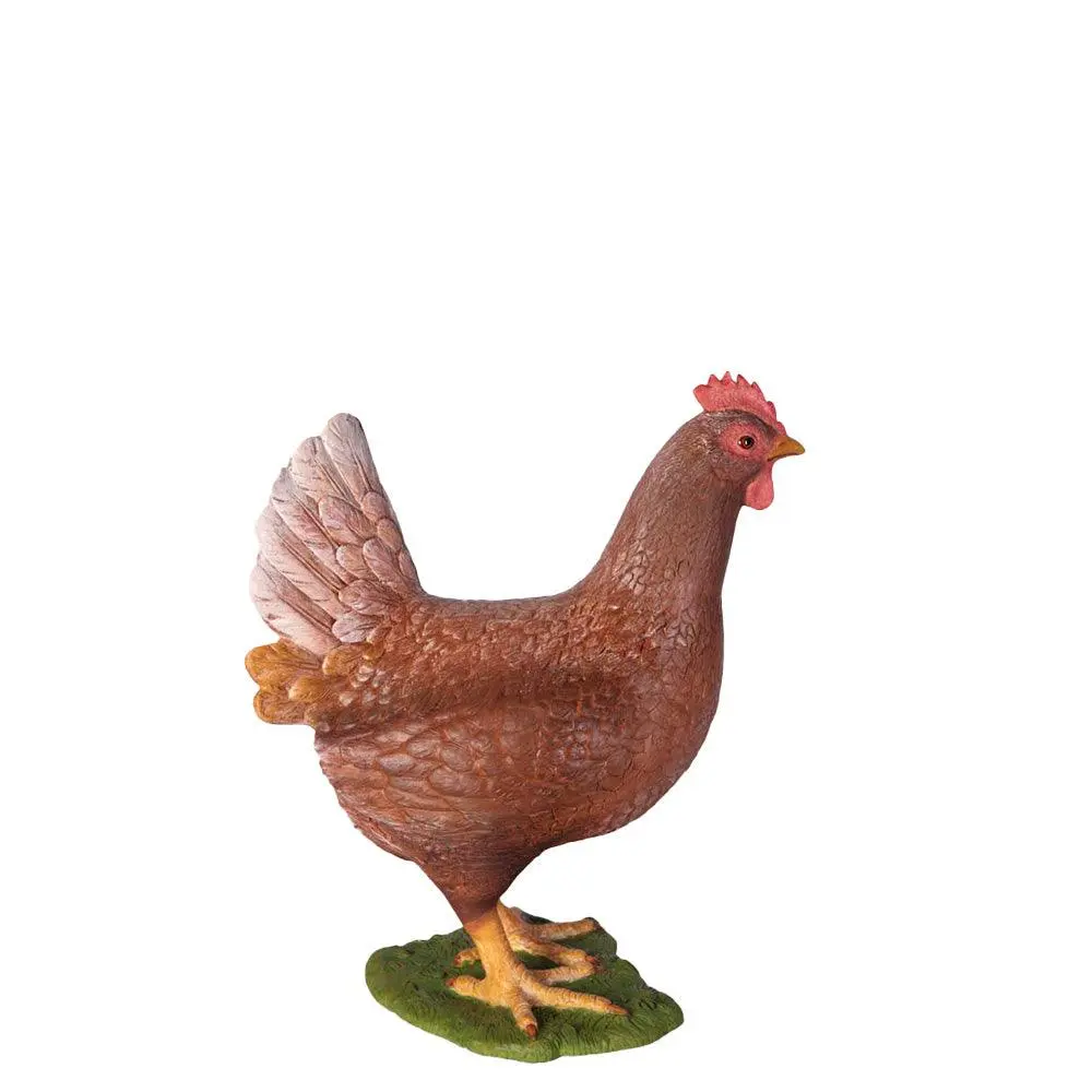 Brown Chicken Life Size Statue