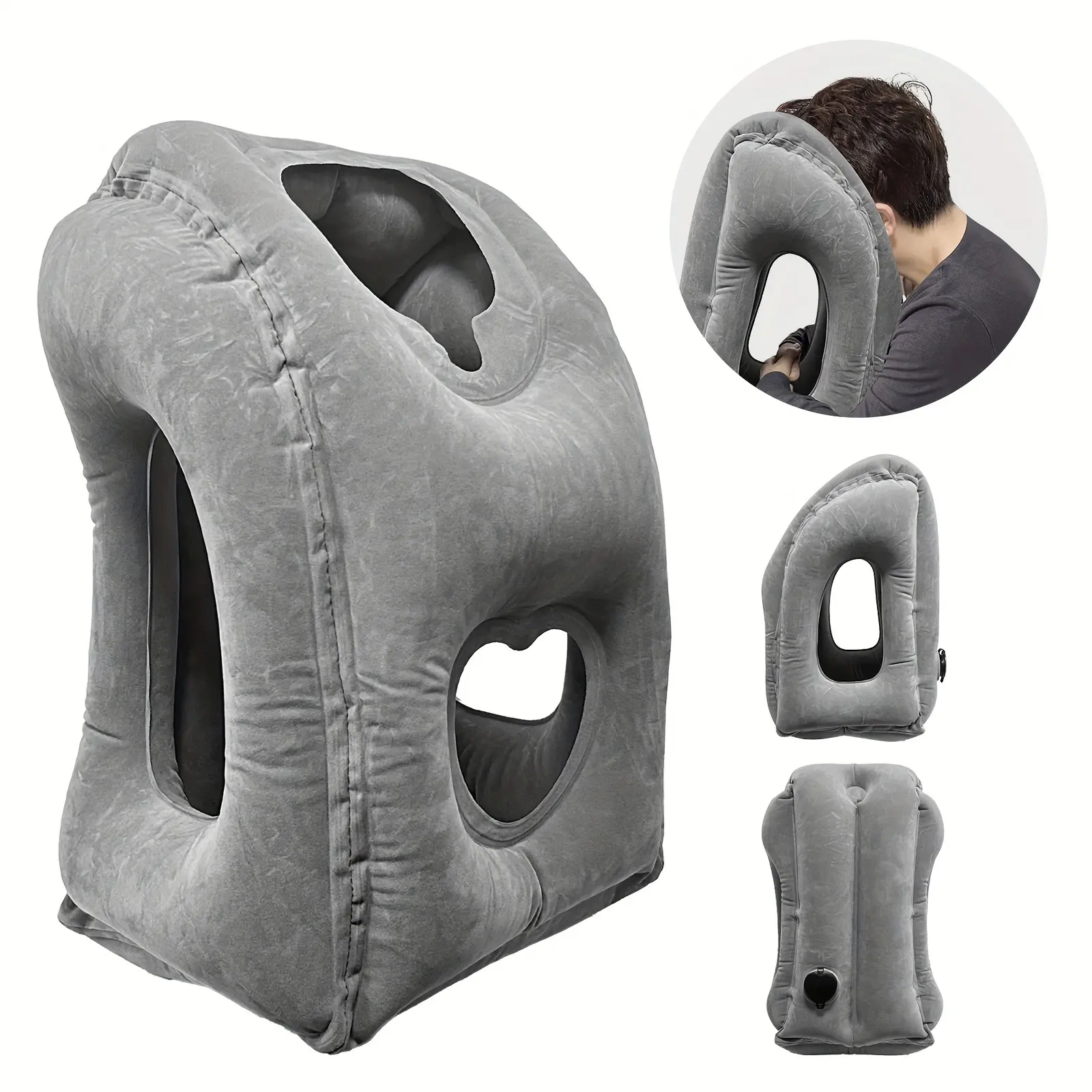 Inflatable Travel Privacy Tent, Portable Face-Down Sleeping Pillow for Rest, Nap, Meditation, and Office or Travel Use, Lightweight Foldable Air Cushion Support