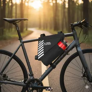 Universal Mountain Road Gravel Bike Front Tube Bag, Quick-Release Anti-Scratch Large Capacity Storage Pouch, Commute Outdoor Cycling Travel Gear, 5 Colors Quick-Install Water-Resistant Anti-Tear Riding Accessory