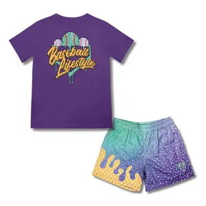 Baseball Lifestyle 101 Ice Cream Galaxy Grape Set | Youth & Adult Tee & Mesh Shorts