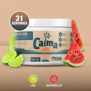 Calma Watermelon Lime Flavored Calming Drink Mix with Liposomal Vitamin D KSM-66 Ashwagandha Magnesium Glycinate & Citrate L-Theanine for Stress Relief Muscle Recovery 31 Servings - Wellness