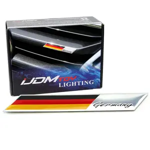 iJDMTOY Aluminum Plate Germany Flag Emblem Badge For Germany Car Front Grille, Side Fenders, Trunk, Dashboard, etc