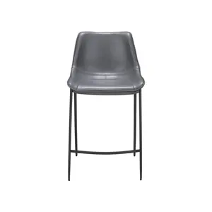 Magnus Counter Stool (Set of 2) Dark Gray & Black