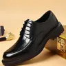 Men's Business Shoes, Business Style Shoes, New High-End Elegant Formal Wedding Dress Shoes, Lace-Up Carved Casual Work Party Meeting Wear, Office Work Footwear