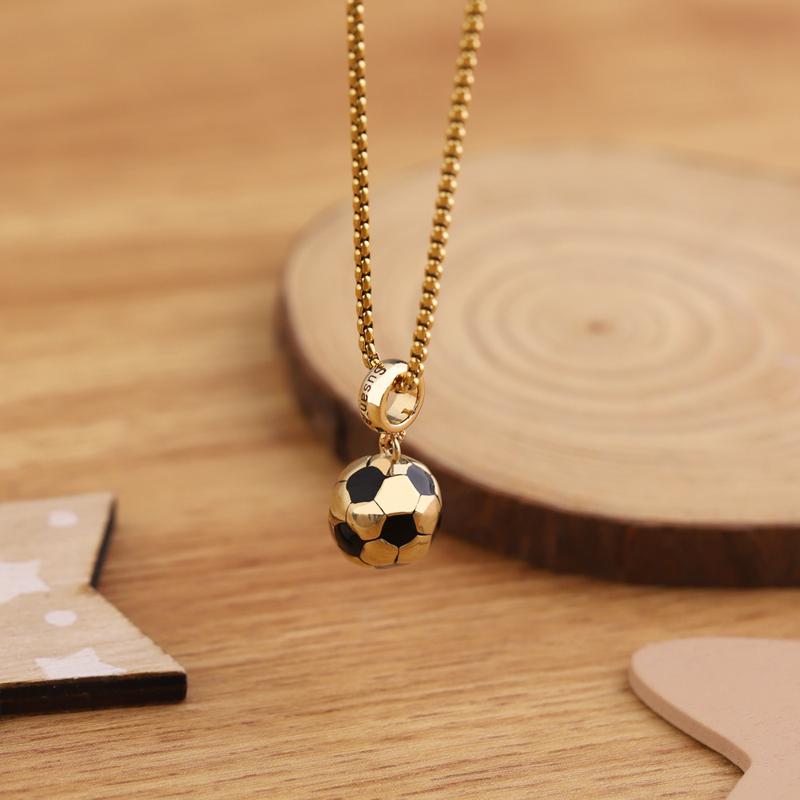 BNCHNG Customized Football Engraved Necklaces, Personalized Text Soccer Pendants,Gifts for Football Enthusiasts of All Ages (Remarks/Private Message Print Content)