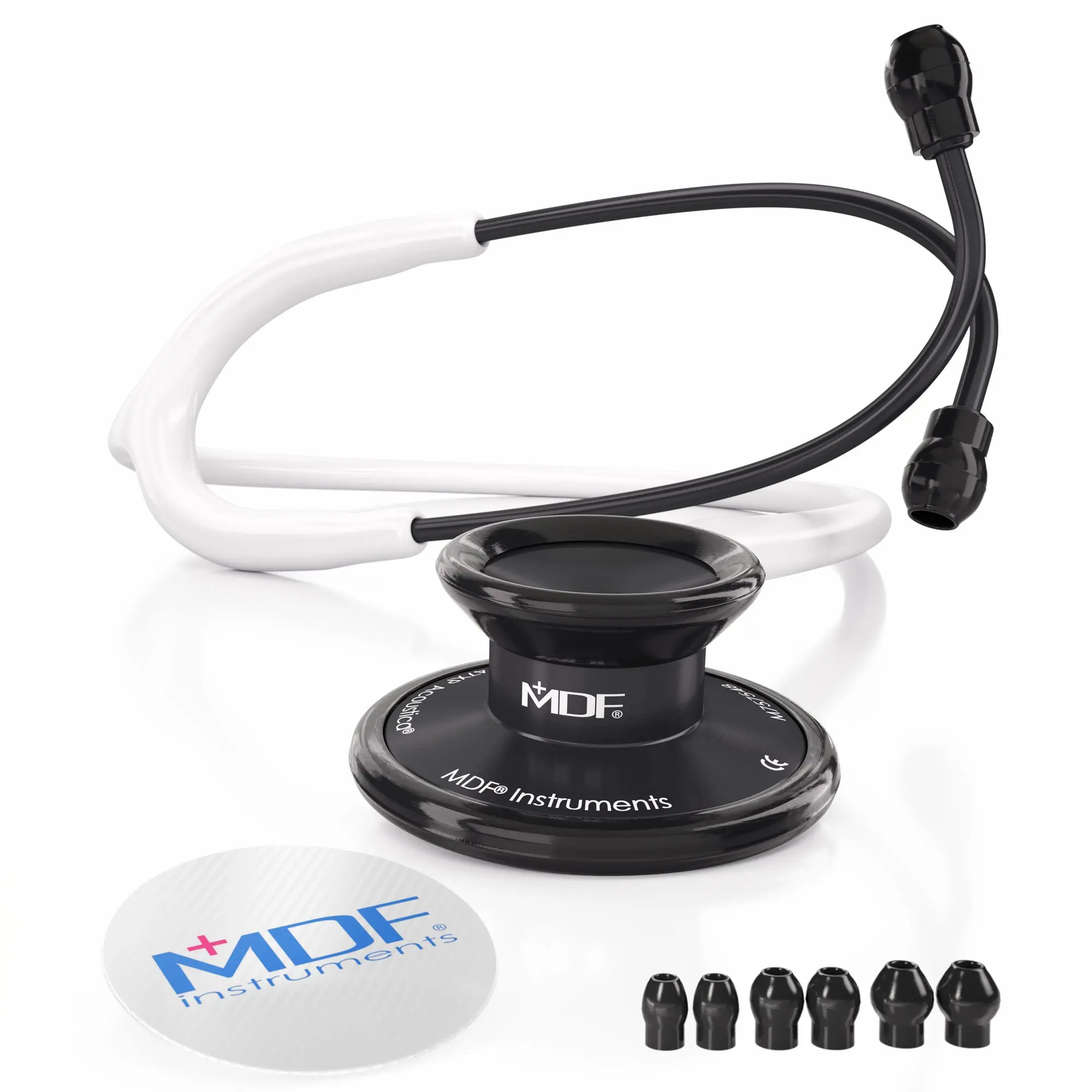 Acoustica® Stethoscope - White/Black