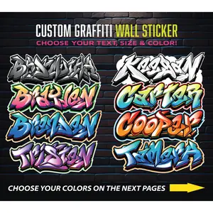 Custom Personalized Vinyl Graffiti Name Decal Sticker |   Car Window Tumbler Wall