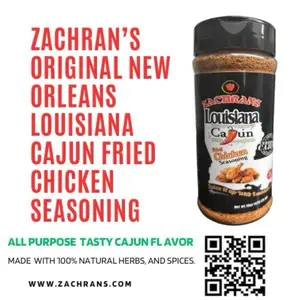Zachran's Original New Orleans Louisiana Cajun Fried Chicken Seasoning - All Purpose Tasty Cajun Flavor - 100% Natural Herbs & Spices - Non-GMO Gluten-Free Low Sodium