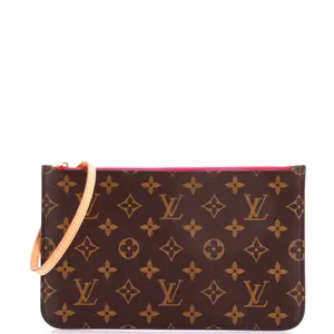 Pre-owned Louis Vuitton Canvas Coated Small Leather Goods Neverfull Pochette Monogram Canvas Large by Rebag