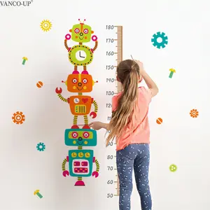 Kids Height Measurement Wall Stickers 30×90cm 2Pcs/Set Removable Baby Growth Record Self-Adhesive Decals