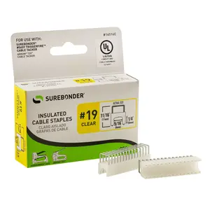 1/4" x 5/16" Insulated Cable Staples - Clear - 300 Count | #19 Series