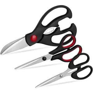 Kitchen Scissors Set - 3-Piece Kitchen Scissors Set Universal Poultry Scissors Stainless Steel Sharp Practical Cooking Scissors for Home Use