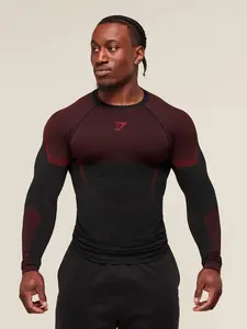 Men's Fitness Shirt Cross-Border Best-Selling Tight-Fitting Running Training Long Sleeve T-Shirt, Men's Workout Top, Sports Wear