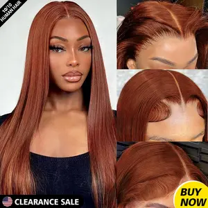 Bling Hair 33# Reddish Brown Chocolate Brown Colored Wigs HD Lace Front Human Hair Wigs For Women 30 32 Inch Brazilian Straight On Sale