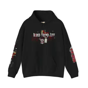 Blood Hound Jeff Life Hoodie | Unisex Heavy Blend Sweatshirt | Streetwear Fashion, Gift for Music Lovers, Casual Wear, Halloween Outfit