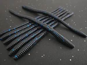 Sapper Baits 7" Infiltrator Worm- Midnight Ops- Black with Blue Flake