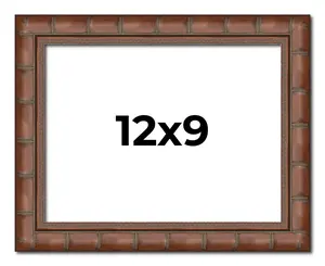 12x9 Brown Modern Bamboo Picture Frame - UV Acrylic, Foam Board Backing, Hanging Hardware