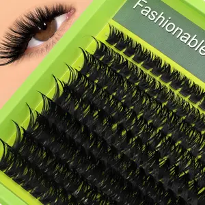 GROINNEYA 9 Rows Individual Lashes 8-22mm Manga Cluster Eyelashes D Curl Soft False Eyelash 5D Wispy Eyelash Clusters Volume Spiky Faux Mink Eyelashes Single Lashes DIY, Fluffy False Eyelashes, Suitable For Holiday Party & Date, Enhance Makeup