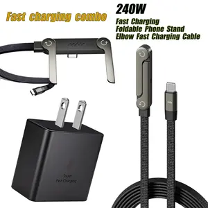 2026 New Style Invisible Stand Charging Cable withCharging Head, 24oW Ultra-Fast Charging, Integrated Cable& Phone Stand. Available in Type-C and Lightning ports,suitable for users with different devices. Base mo chargerAll-in-One Scalable Super