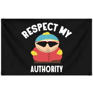 Respect MY Authority Flag, 3x5 Ft Funny Flags for College Dorm Room Decor, Man Cave Flag Tapestry for Home Room Decorations