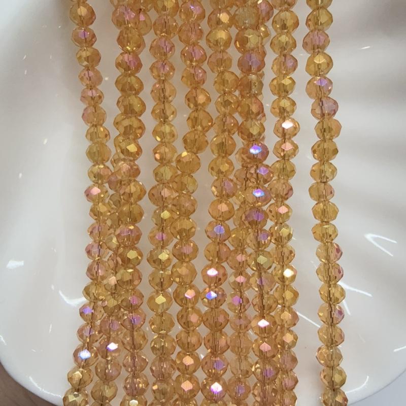4mm Crystal Glass Beads Flat Faceted Loose Spacer Glass Beads for Jewelry Making Jewelry DIY  10strings （1000-1100pcs)