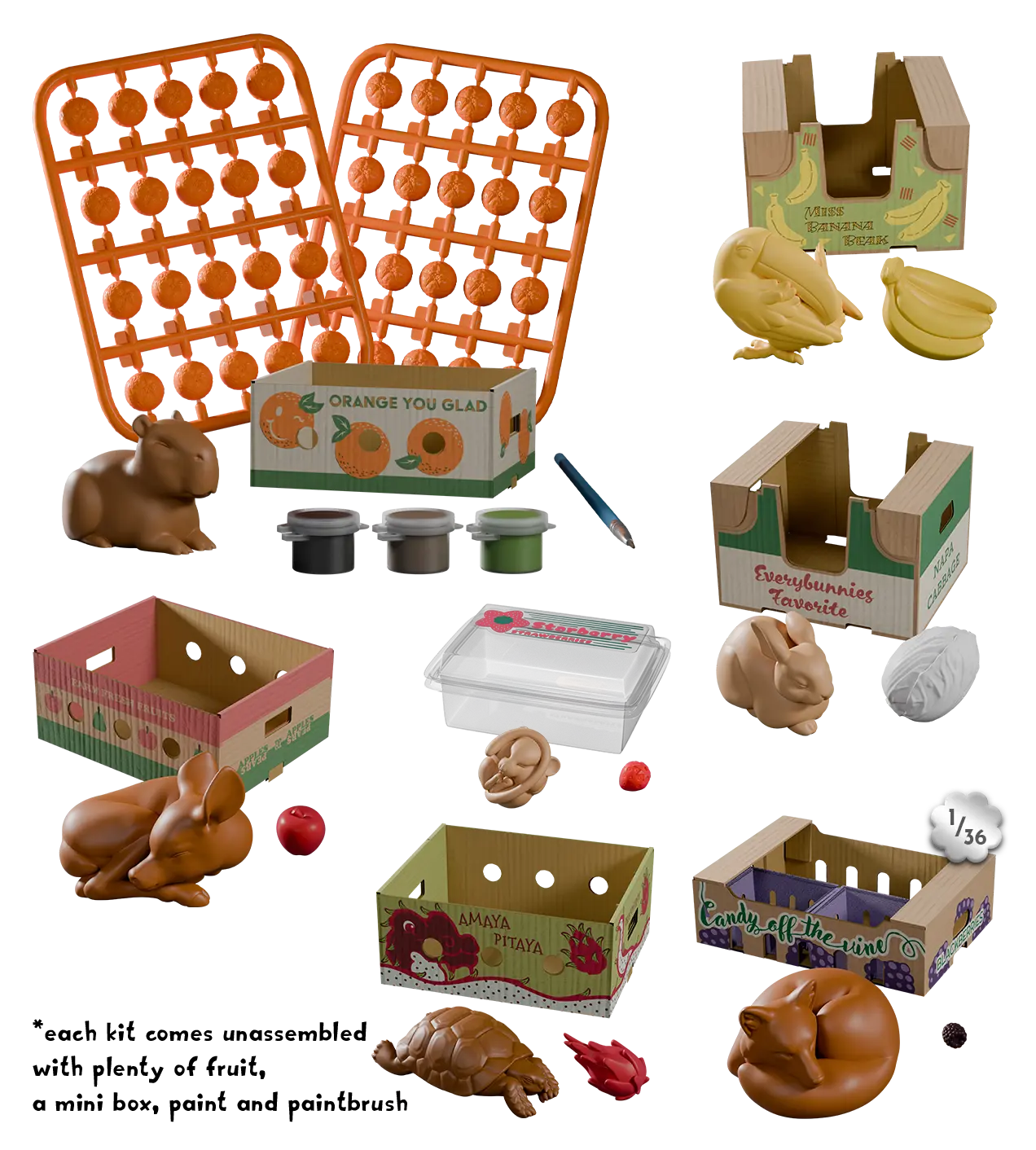 Kaleidos Creative - Fruit Box Stowaways - Craft Kit - DIY Craft