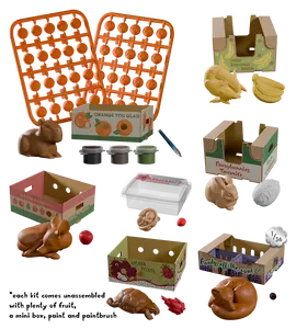 Kaleidos Creative - Fruit Box Stowaways - Craft Kit - DIY Craft Kit - Painting - Blind Box - Mystery Box
