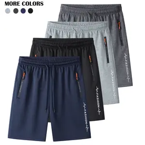 Men's Quick-Dry Gym Shorts with Zipper Pockets & Elastic Waistband - Lightweight Breathable Workout Shorts for Running, Training, Outdoor Activities - All-Season Comfort, Machine Washable