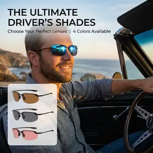 Upgrade Your Drive: Unisex Rimless Polarized Sunglasses! Lightweight UV400 Eye Protection for Road Trips, Fishing, Cycling & 2026 Outdoor Trends.