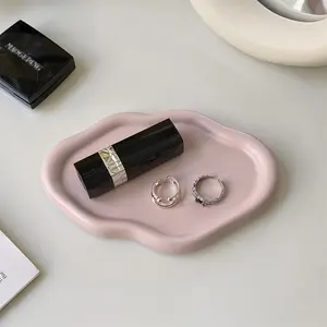 Ceramic Jewelry Tray, Creative Cloud Shaped Jewelry Storage Tray, Desktop Decorative Tray for Home Living Room Bedroom, Home Organizer