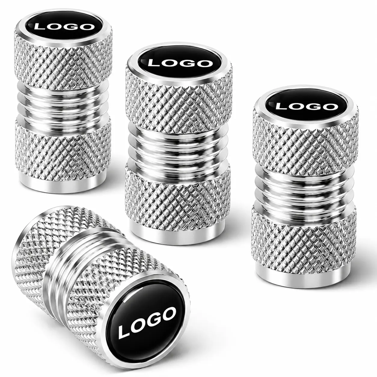 4-Piece Aluminum Alloy Tire Valve Caps, Corrosion-Resistant, Dustproof, dark Tire Valve Caps, Car Accessories,Corrosion-Resistant, Dustpro -Waterproof, Durable Metal Caps Models, Cars, Bicycles,Motorcycle