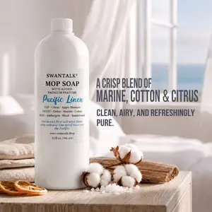 SWANTALK Mop Soap Pacific Linen – 32oz Highly Scented Concentrated Floor Cleaner for Tile, Laminate, Vinyl & Sealed Hardwood, Pet Friendly