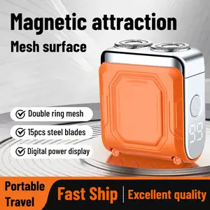 MFOWHAT Traveller Mini Electric Beard Shaver, Double Engine Mecha Razor, New Magnetic Design, Waterproof & Comfortable Double-Ring Magnetic Cutter, One-Button Long Lasting for Travel & Daily Use, 2025 New Beard Shaver Gift for Fathers or Boyfriend