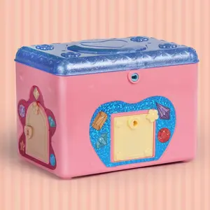 Lucky Surprise Treasure Box Toy Set with Lights and Music, Jewelry Box for Girls Role Play, Fun Blind Box Gifts for Ages 3-6