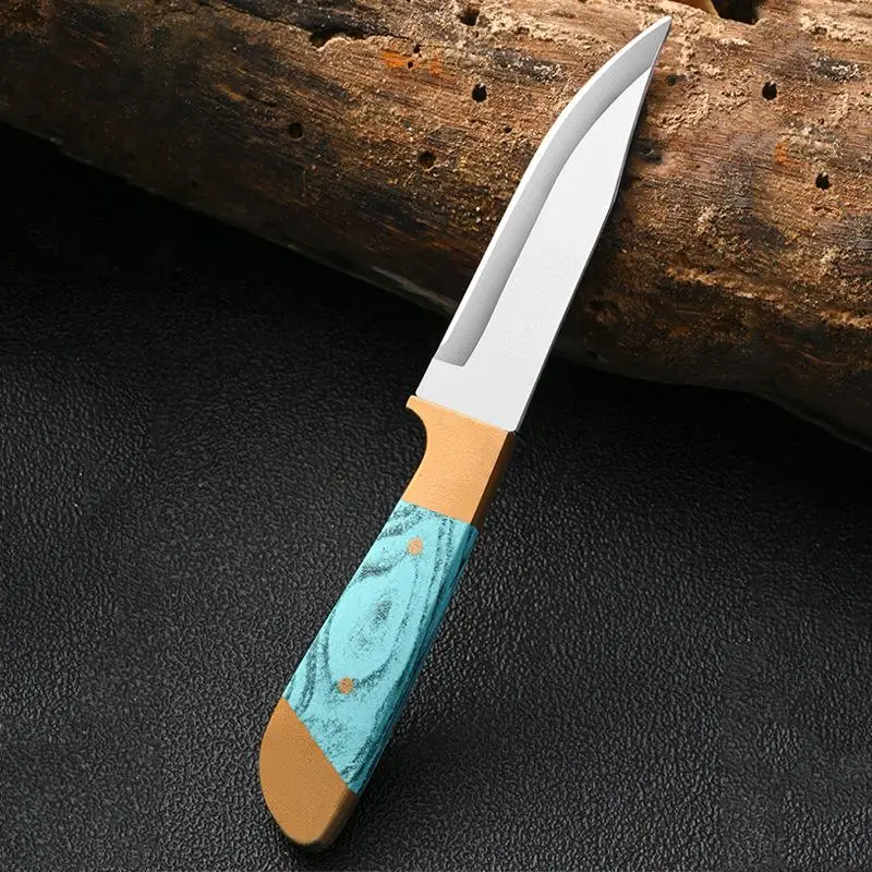 Random Color Portable Fruit Knife with Protective Cover, 1 Count Stainless Steel Kitchen Knife for Processing Meat Fruit Vegetable, Kitchen Tools