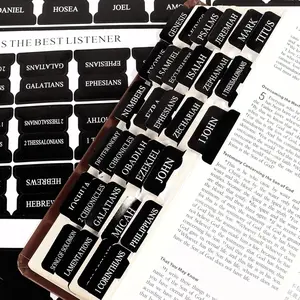 90 Pieces Large Print Bible Bookmarks Index Tabs Study Kit Black Baptism Christian Gifts for Men Women Beginner Easy to Read
