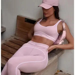 Fashionable sports suit Pilates Tight sports pants Running Yoga high-waisted stretch fitness pants set