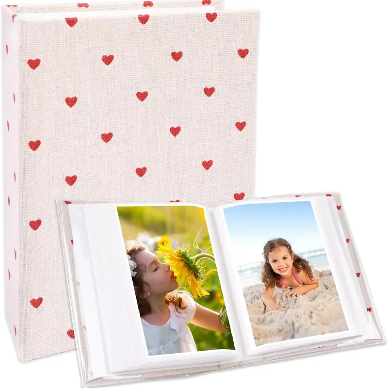 Classic Linen Cover Small 4x6 Photo Album - 100 Pockets, Compact Size, Easy to Carry, Decorative Family Home Decor, Inner Photo Keeper, Memory Storage, Space Saver, Wedding-Ready & Baby-Moment Keeper Gift Book